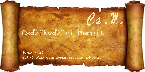 Csákvári Margit névjegykártya